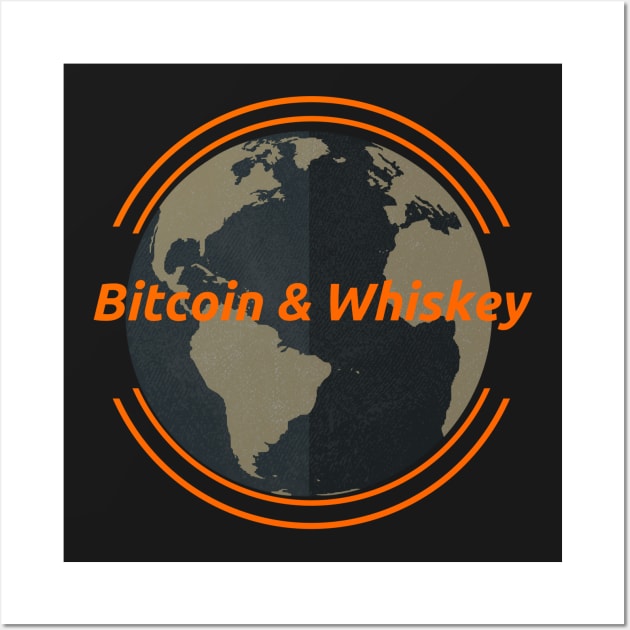 Bitcoin & Whiskey Wall Art by CryptoStitch